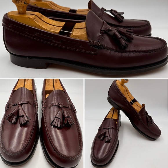 GH BASS WEEJUNS Sz 11.5 B USA VINTAGE LOAFERS BURGUNDY LEATHER 80s/90s PREPPY